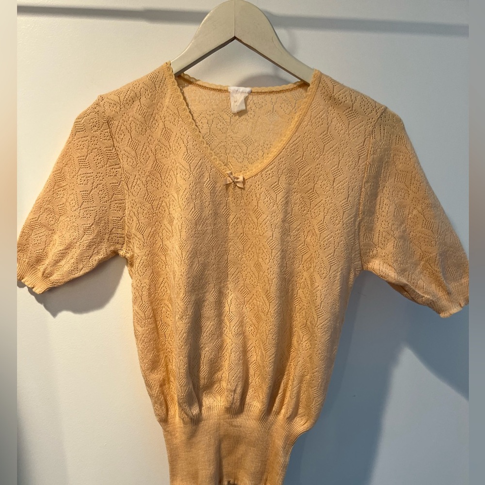 Peach Short Sleeve Knit Top size S